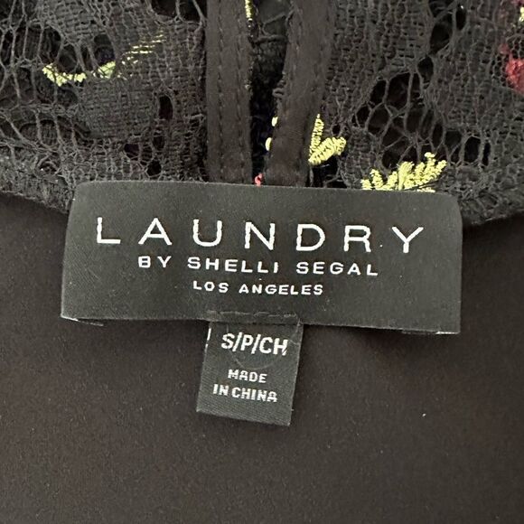 Laundry by Shelli Segal Floral Lace Sleeveless Blouse Black Size Small - Picture 5 of 5